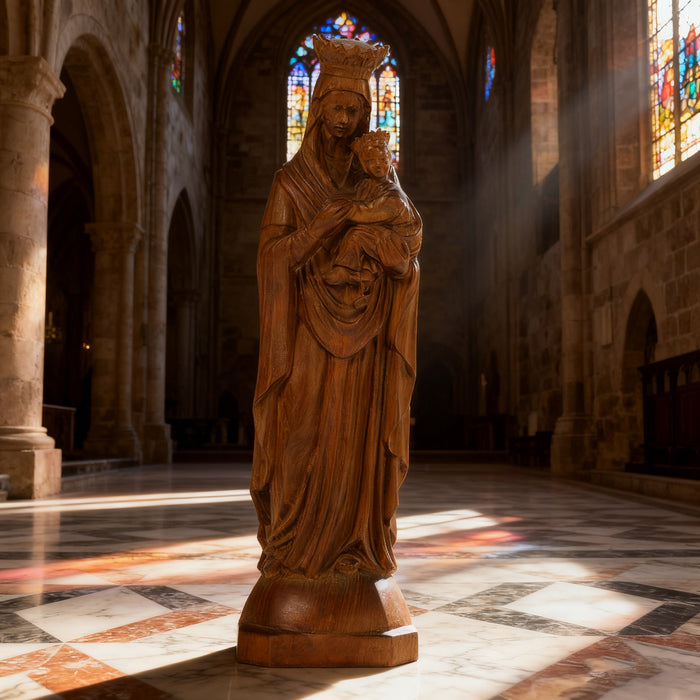 Madonna and Child Sculpture - Front View
